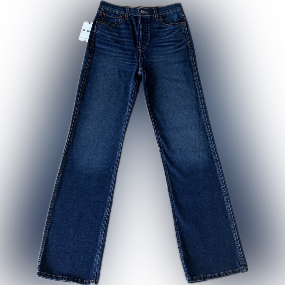 Re/Done Dark Blue Straight-Leg Jeans